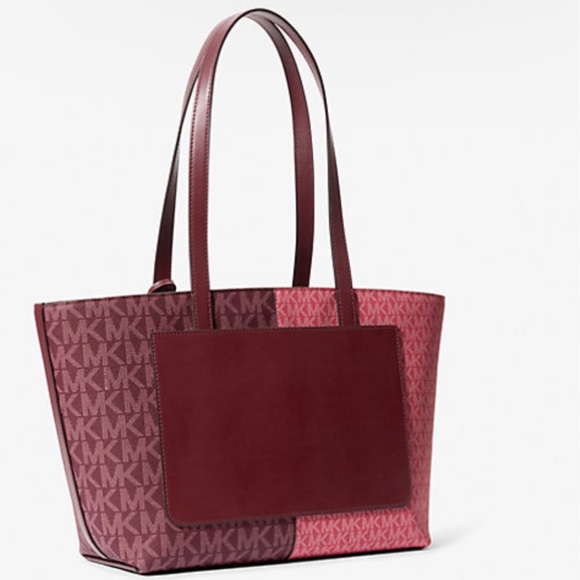 NWT Jet Set Medium Two-Tone Logo Tote Bag Oxblood Multi $448 NEW IN PACKAGING - Picture 5 of 5
